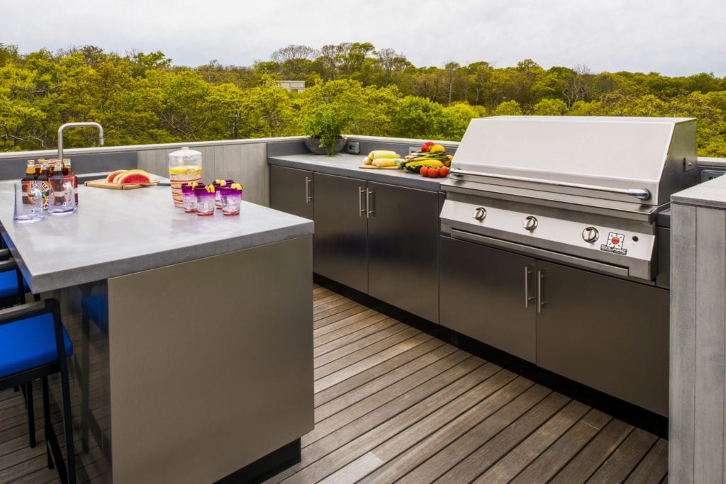 Outdoor Kitchen with Stainless steel cabinetry